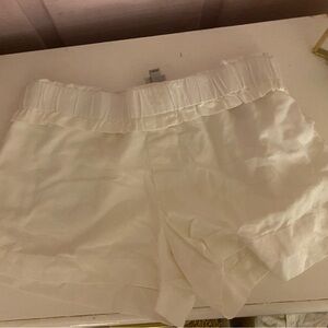 a new day High Waist Cream Linen Shorts